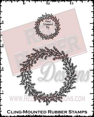 Holiday Wreath Cling Mount Rubber Stamp Set from Red Rubber Designs