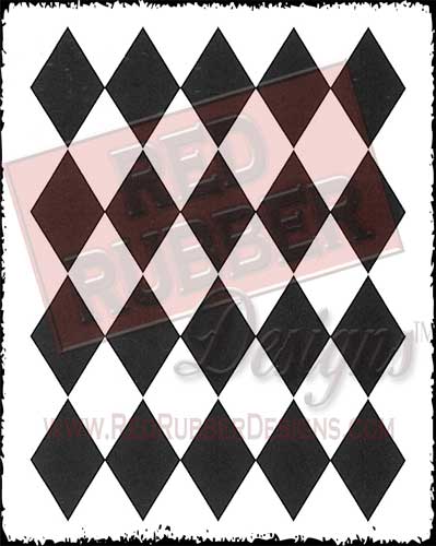 Harlequin Background Unmounted Rubber Stamp from Red Rubber Designs