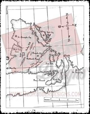Ancient Map Unmounted Rubber Stamp from Red Rubber Designs