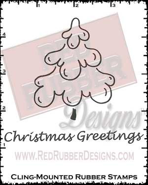 Brushed Christmas Cling Mount Rubber Stamps from Red Rubber Designs
