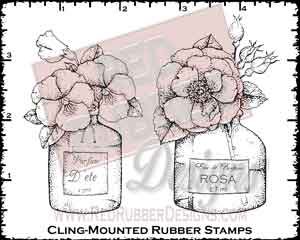 Floral Perfumes Cling Mounted Rubber Stamps from Red Rubber Designs