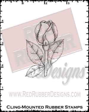 Rosebud Cling Mounted Rubber Stamp from Red Rubber Designs
