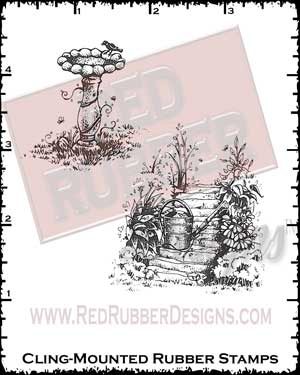 Charming Gardens Cling Mounted Rubber Stamps from Red Rubber Designs