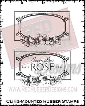 Rose Wine Labels Cling Mounted Rubber Stamps from Red Rubber Designs