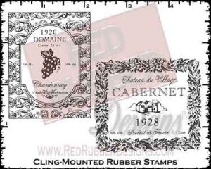 Wine Labels Cling Mounted Rubber Stamps from Red Rubber Designs