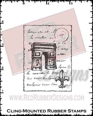 Triomphe Collage Cling Mounted Rubber Stamp from Red Rubber Designs