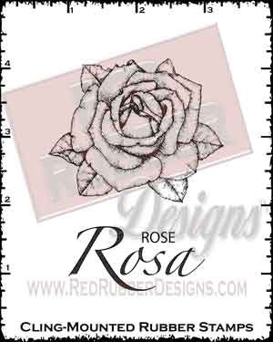 Rosa Cling Mounted Rubber Stamp from Red Rubber Designs
