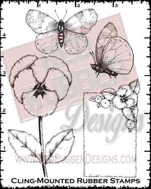 Pansies Cling Mounted Rubber Stamps from Red Rubber Designs