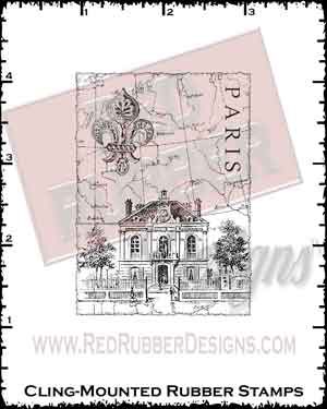 Paris Collage Cling Mounted Rubber Stamp from Red Rubber Designs