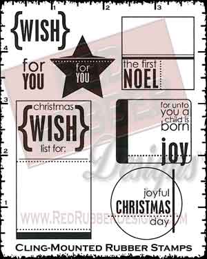 Trendy Holiday Tags Cling Mounted Rubber Stamps from Red Rubber Designs