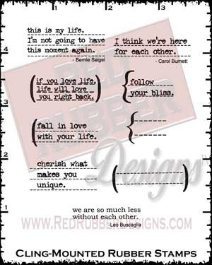 Life Thoughts Cling Mounted Rubber Stamps from Red Rubber Designs