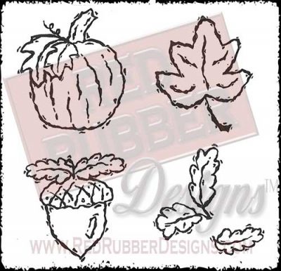 Fabulous Fall Unmounted Rubber Stamps from Red Rubber Designs
