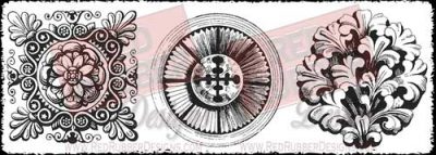 Grand Medallions Unmounted Rubber Stamps from Red Rubber Designs