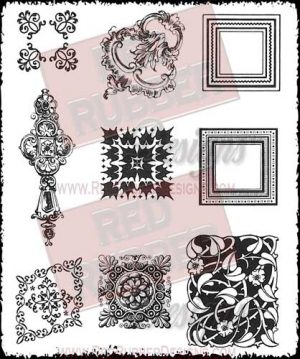 Victorian Embellishments Unmounted Rubber Stamps from Red Rubber Designs