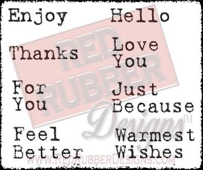 Warm Wishes Unmounted Rubber Stamps from Red Rubber Designs