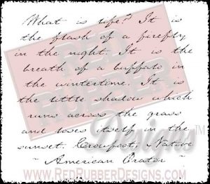 Script Background Unmounted Rubber Stamps from Red Rubber Designs