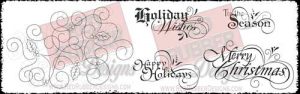 Holly Swirls Unmounted Rubber Stamps from Red Rubber Designs