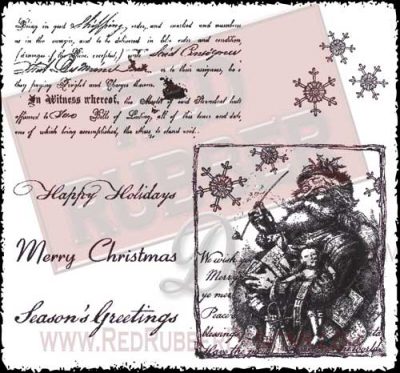 Vintage Santa Unmounted Rubber Stamps from Red Rubber Designs