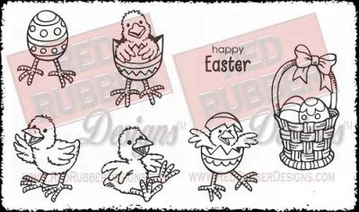 Easter Chicks Unmounted Rubber Stamps from Red Rubber Designs