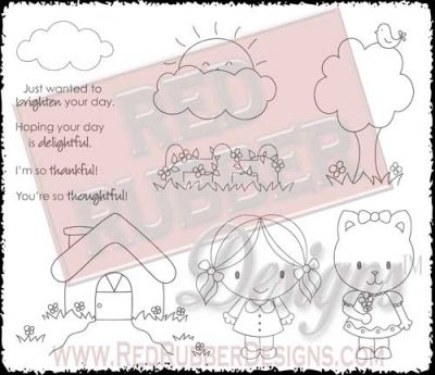 Brighten Your Day Unmounted Rubber Stamps from Red Rubber Designs