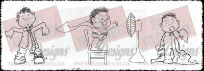 Boys Will Be Boys Unmounted Rubber Stamps from Red Rubber Designs