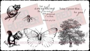 Give Praise To Him Unmounted Rubber Stamps from Red Rubber Designs