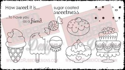 Sugar Coated Sweetness Unmounted Rubber Stamps from Red Rubber Designs