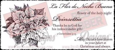Poinsettia Unmounted Rubber Stamps from Red Rubber Designs