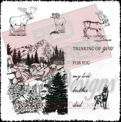 Majestic Mountain Unmounted Rubber Stamps from Red Rubber Designs