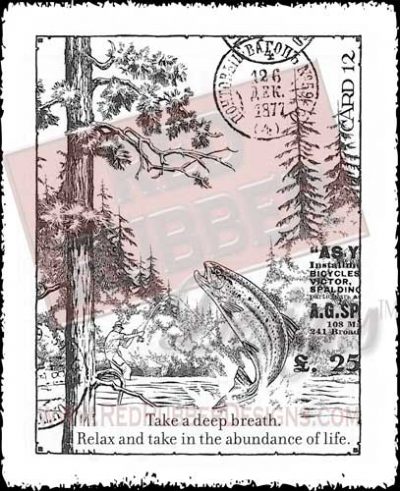 Relax And Fish Unmounted Rubber Stamp from Red Rubber Designs